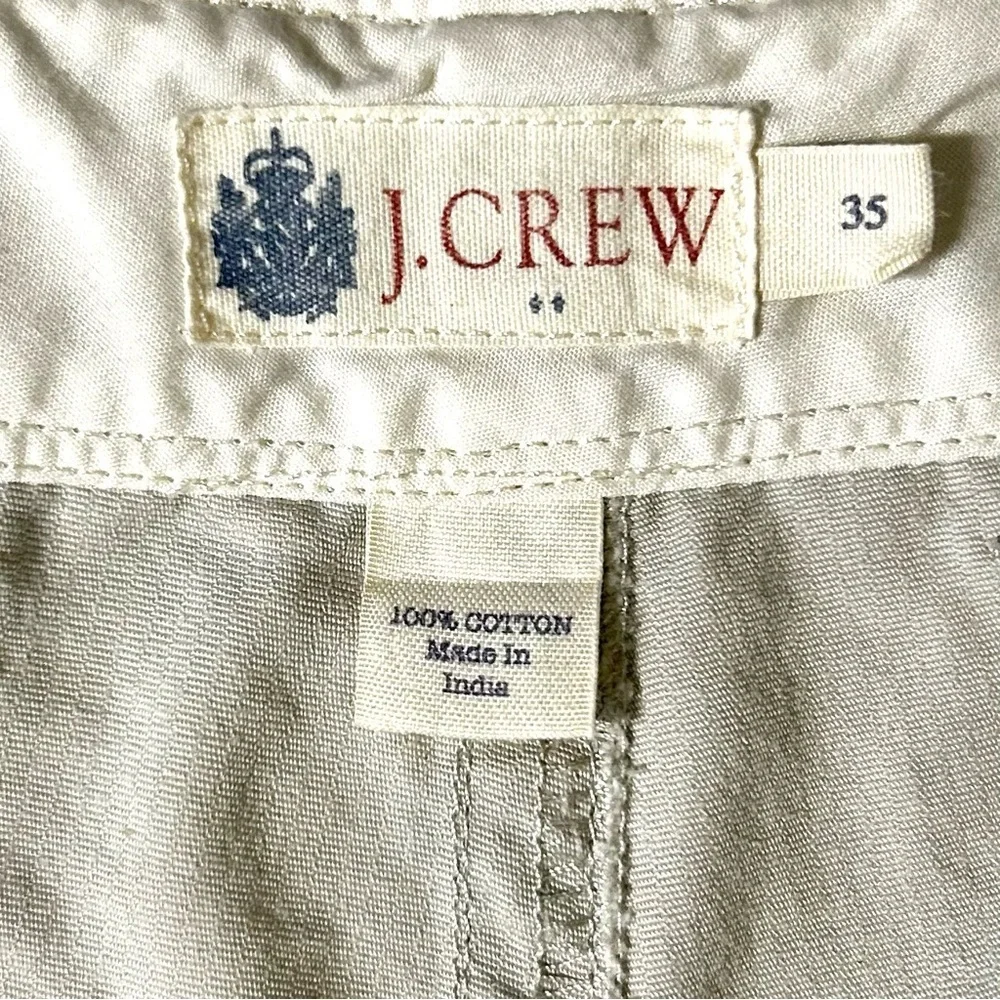J. Crew Men's Khaki Cotton Dock Shorts with Patch Pockets. Size 35